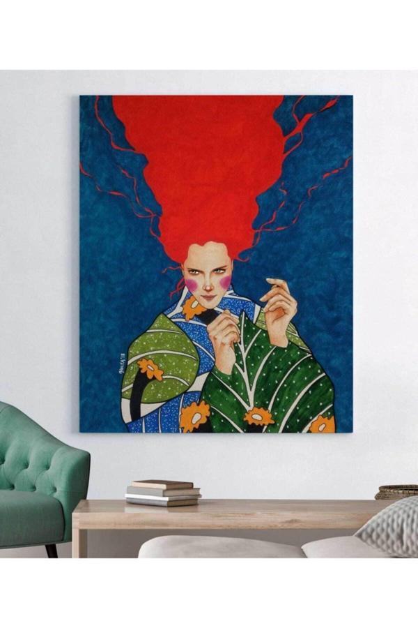 Hülya Özdemir-soyut Renkli Kız Kanvas Tablo - Image 1