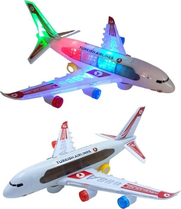 Pop Şeker Türkish Airlines A330 Oyuncak Uçak Büyük Boy Sesli Işıklı Müzikli Uçak 40Cm. - Image 1