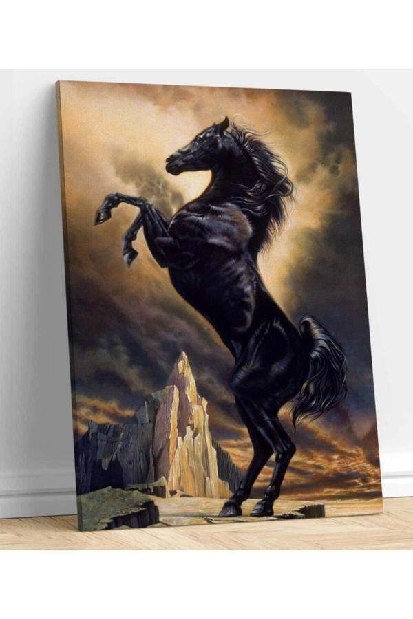 At Resimli Kanvas Tablo - Image 1