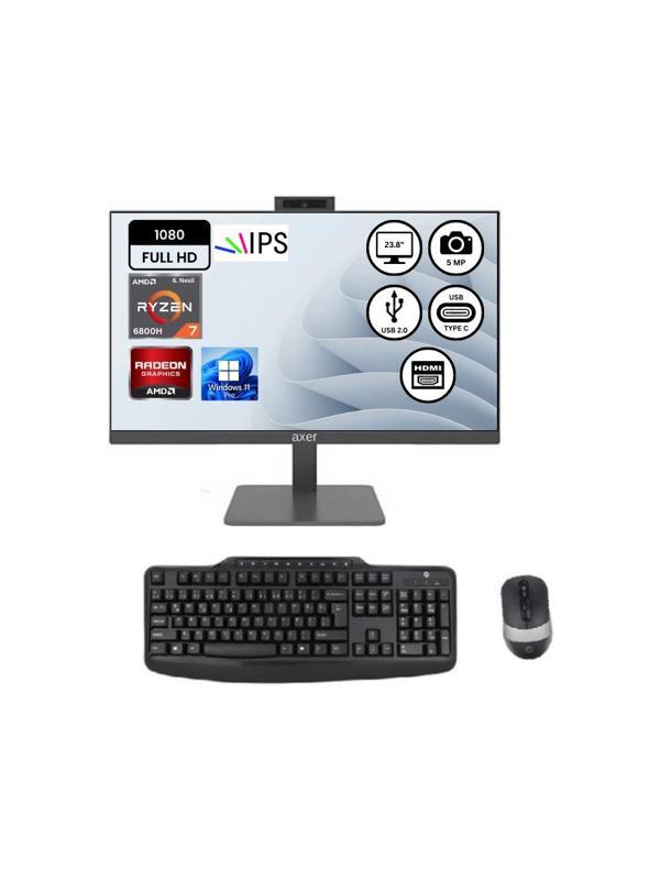 Axer AM24R732 AMD R7 6800H 32GBDDR5-512GBSSD 23.8" Win11Pro AIO Masaüstü Bilgisayar - Image 1
