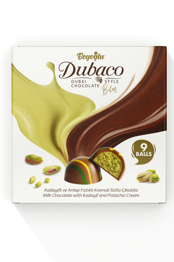 Beyoğlu Dubaco Çıtır Kadayıflı Ve Antep Fstık Kremalı Dubai Topları 9'lu(99Gr.) - Image 1