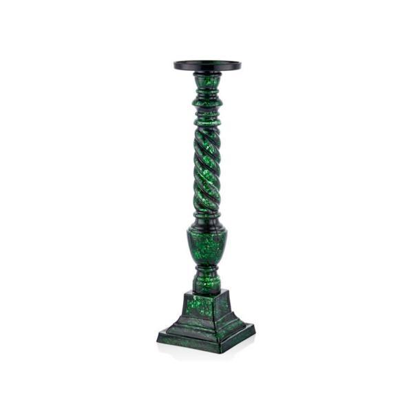 LAMEDORE HELIX LARGE GREEN GLASS CANDLE HOLDER 15X15X54 CM - Image 1