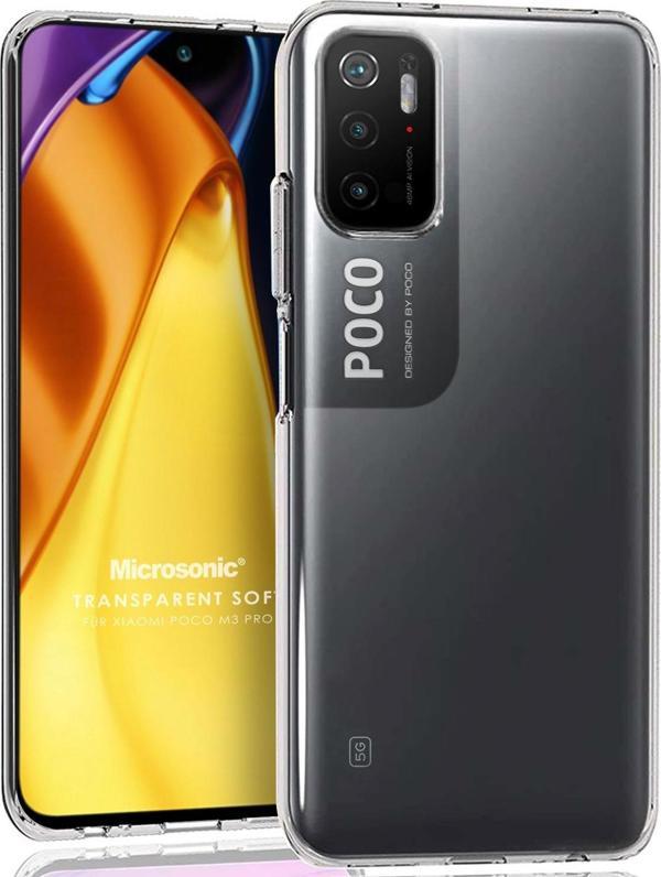 Microsonic Xiaomi Poco M3 Pro Kılıf Transparent Soft Beyaz - Image 1