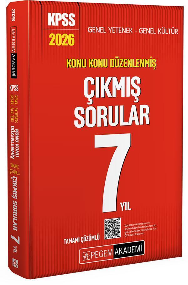 2026 KPSS Genel Yetenek Genel Kültür Konu Konu Düzenlenmiş Tamamı Çözümlü Çıkmış Sorular 7 Yıl - Pegem Akademi Yayıncılık - Image 1