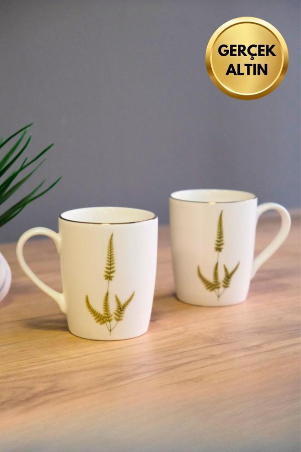 Tabak Evi Porselen Natura Marinum Kulplu Mug Kupa 9cm 220ml 2 li - Image 1