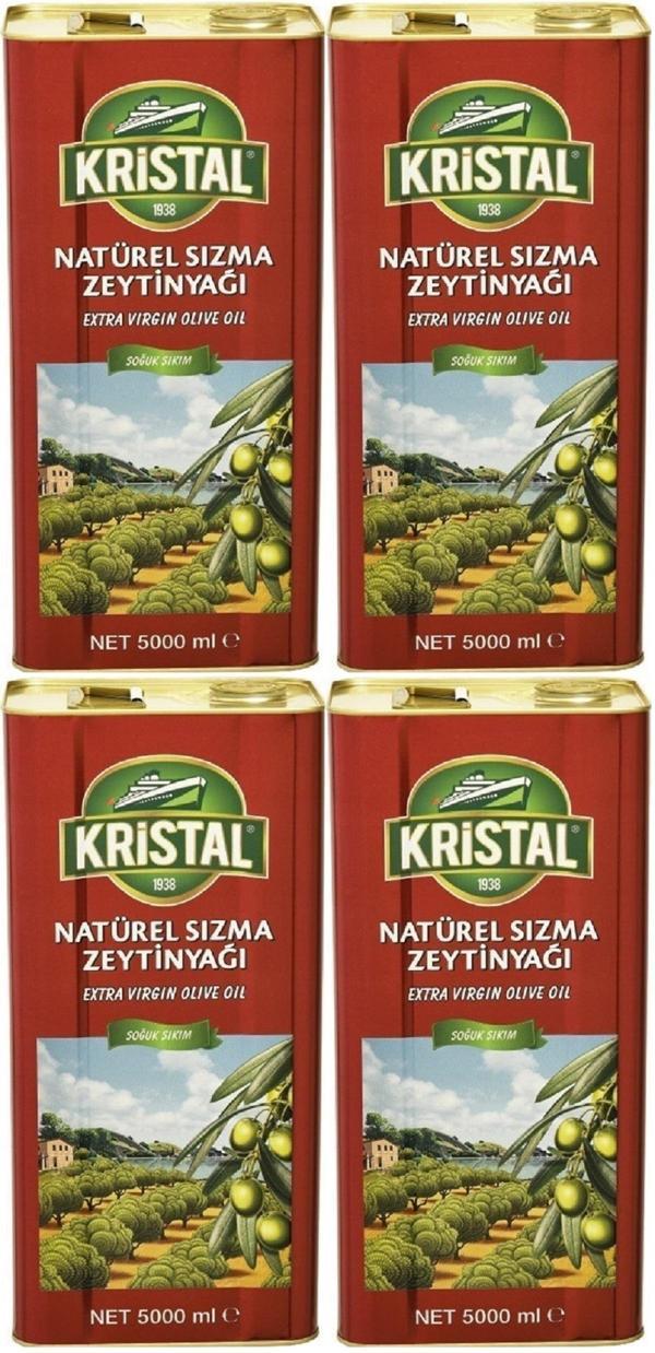 Kristal Zeytinyağı 20LT Natürel Sızma Soğuk Sıkım (Teneke) (4PK*5LT) - Image 1