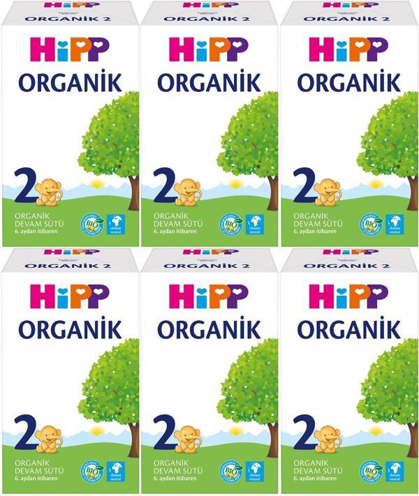 Hipp Organik Devam Sütü 600GR No:2 (6. Aydan İtibaren) (6 Lı Set) - Image 1
