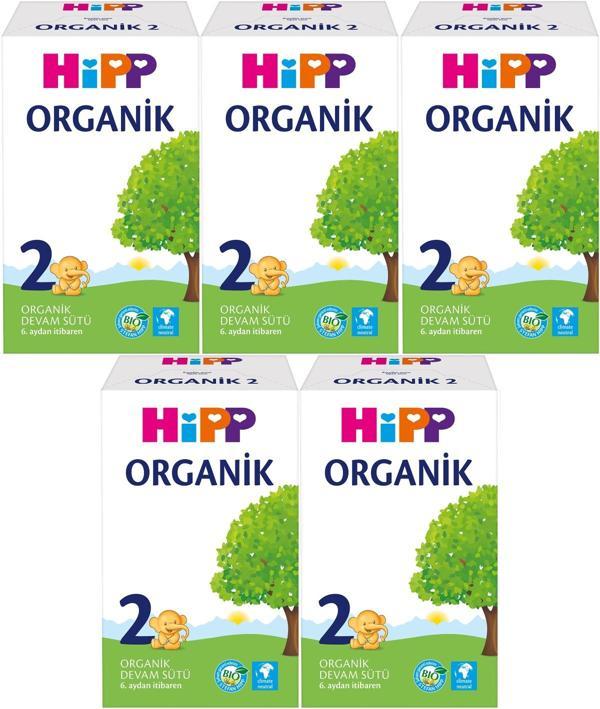 Hipp Organik Devam Sütü 600GR No:2 (6. Aydan İtibaren) (5 Li Set) - Image 1