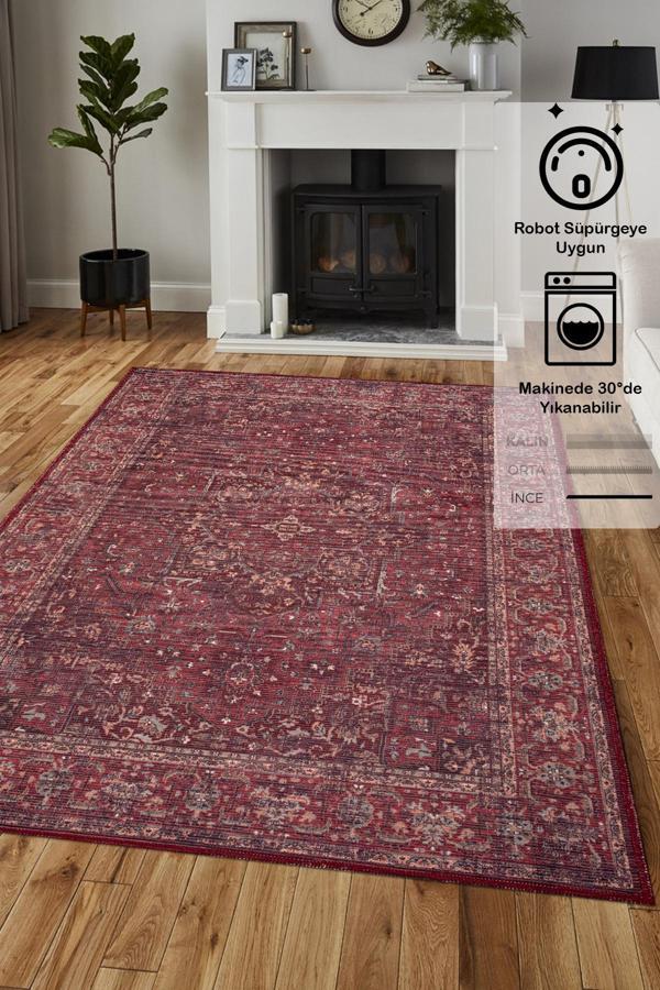 Konfor Antico 2310 Pamuk Tabanlı Yıkanabilir Otantik Vintage Klasik Eskitme Halı - Image 1