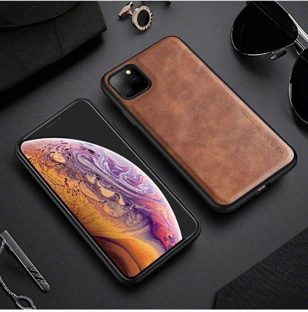 Apple iPhone 13 için Hakiki Deri Telefon Kılıfı, Darbeye Dayanıklı Arka Kapak, Kahverengi - Image 1