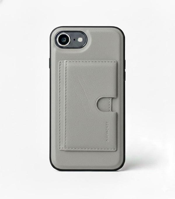 Apple iPhone 16E Uyumlu Manyetik Deri Cüzdan Kılıf, Kart Yuvalı, Kablosuz Şarj Destekli, Ayrılabilir Tasarım, Gri - Image 1