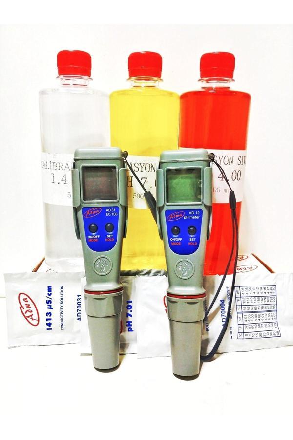 Adwa Ad-Wa Ph Ve Ec Metre(12-31) Profesyonel Ölçüm Cihaz Seti 500Ml Kalibrasyon Sıvıları - Image 1