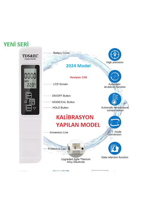 Güneydoğu Topraksız Tarım Ec/Ppm Metre Tds Ölçer-Su Kalitesi Ölçer Versiyon 2.01 Kalibrasyon Ayarlı - Image 1