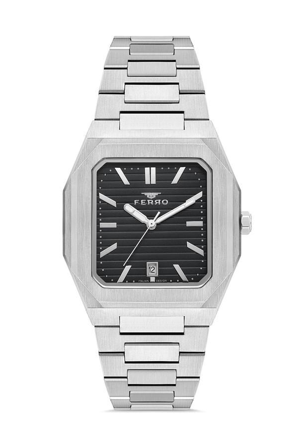 Ferro F11653AWT-A2 Quartz Çelik Gri Siyah Kadran 39 mm Erkek Kol Saati - Image 1