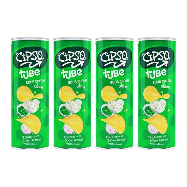 Cipso Tube Ekşi Krema&Soğan Aromalı Cips 160 gr x 4 Adet - Image 1