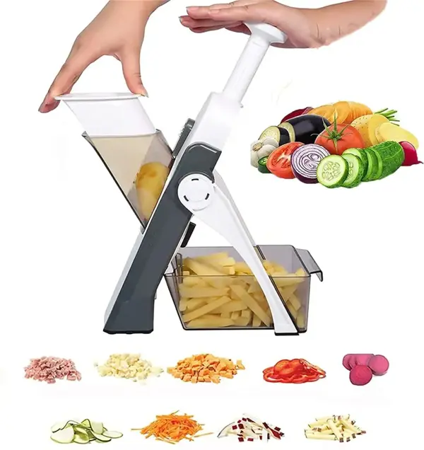 Çok Amaçlı Basmalı Sebze Dilimleyici Doğrayıcı Mandolin Brava Spring Slicer Kitchenmate (5314) - Image 1