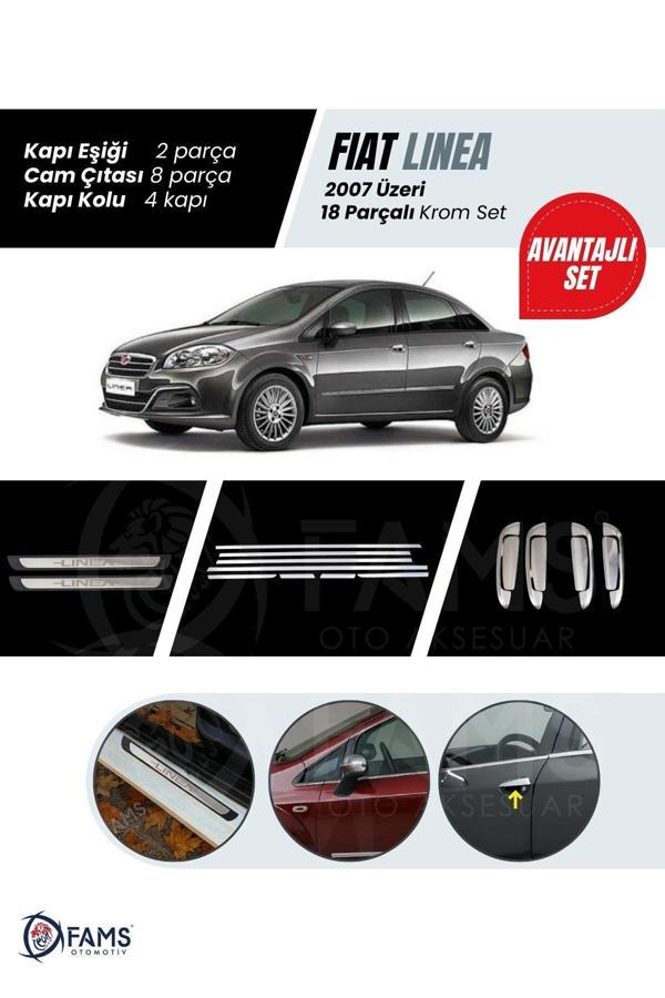 Fiat Linea Krom Aksesuar Seti 2007 Üzeri P. Çelik (Cam Çıtası-Kapı Kolu-Kapı Eşiği) - Image 1