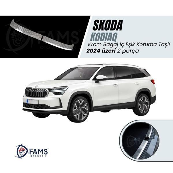 Skoda Kodıaq Uyumlu Bagaj İç Eşik Koruma 2024 Üzeri P.çelik (Taşlı) - Image 1
