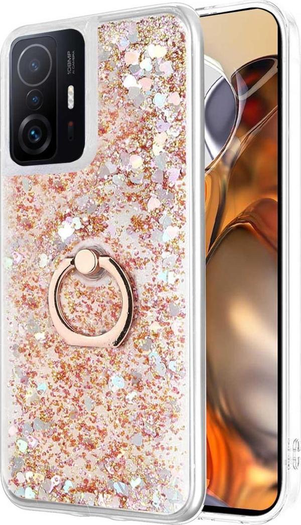 Microsonic Xiaomi Mi 11T Kılıf Glitter Liquid Holder Gold - Image 1
