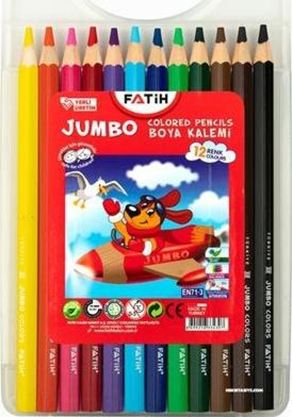 Fatih Kuru Boya Kalemi Jumbo Çantalı 12 Renk 33430 - Image 1