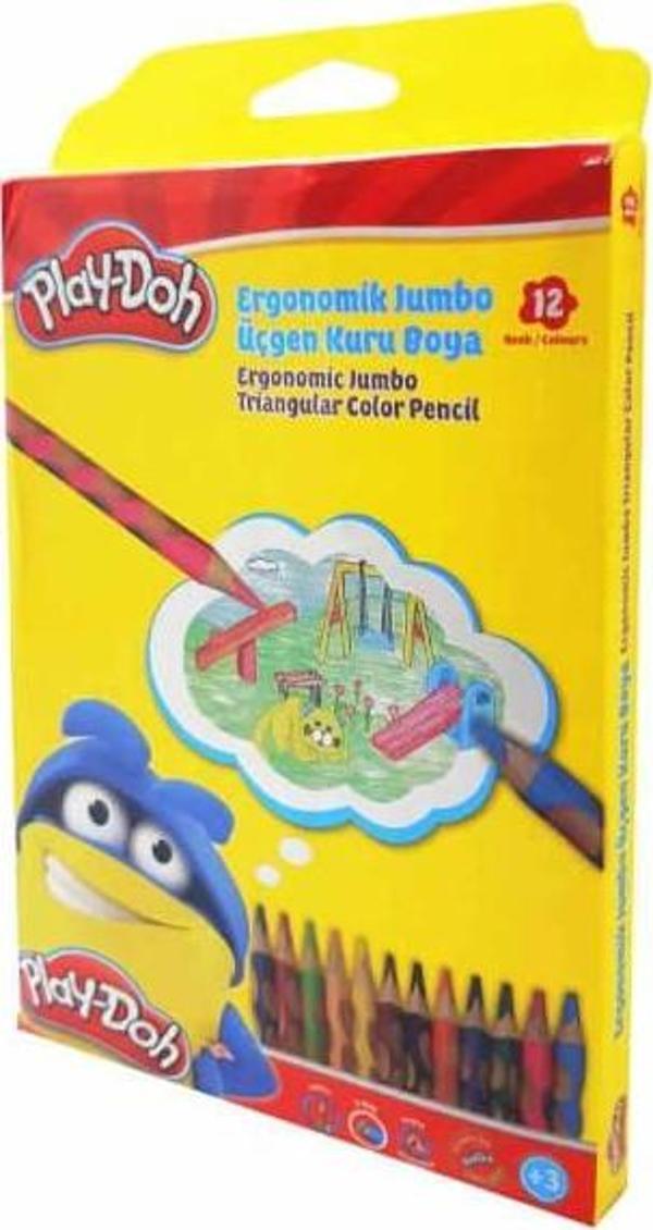 Play-Doh Kuruboya Kalemi Jumbo Oluklu 12 Renk Ku027 - Image 1