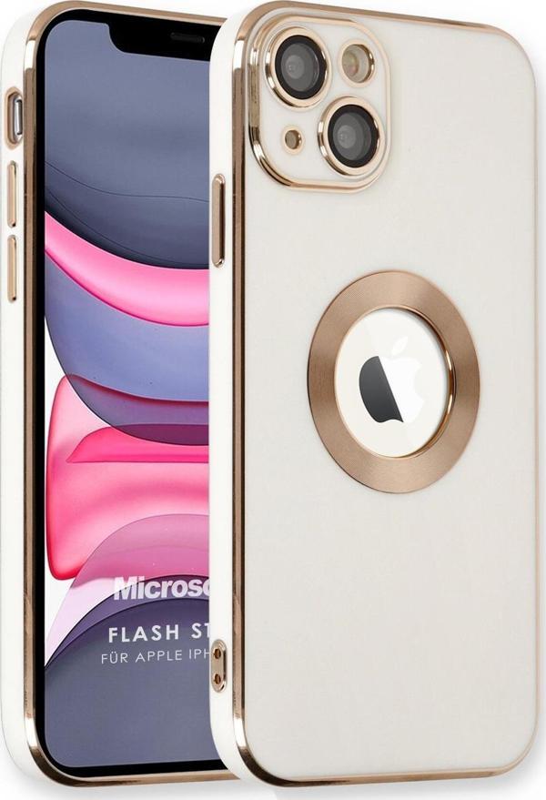 Microsonic Apple iPhone 13 Kılıf Flash Stamp Beyaz - Image 1
