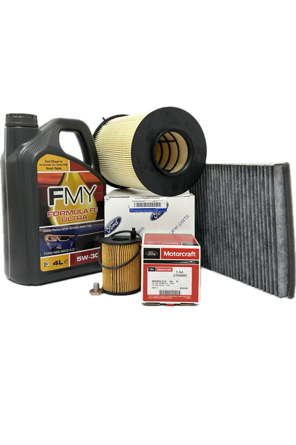 Ford Focus 3 1.5 TDCi Dizel Filtre Bakım Seti 2015-2018 Hava+Yağ+Karbonlu Polen Filtresi+Motor Yağı - Image 1