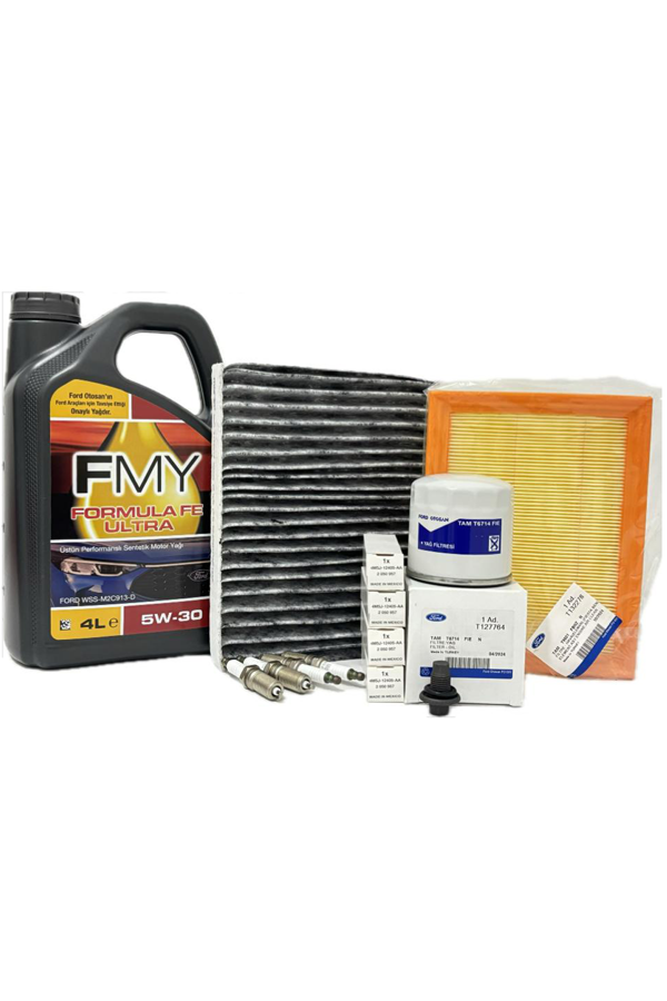 Ford Fusion 1.6 Benzinli Filtre Bakım Seti 2002-2011 Hava+Yağ+K.Polen+Buji Seti+Motor Yağı - Image 1