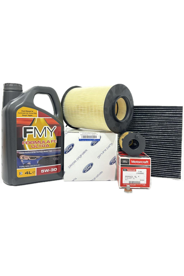 Ford Focus 2 1.6 TDCi Dizel Filtre Bakım Seti 2008-2011 Hava+Yağ+Karbonlu Polen Filtresi+Motor Yağı - Image 1