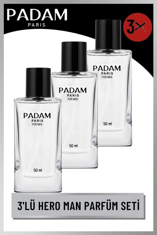 Padam Paris 3' lü Hero Man Parfüm Seti Erkek PDMPMP06 - Image 1