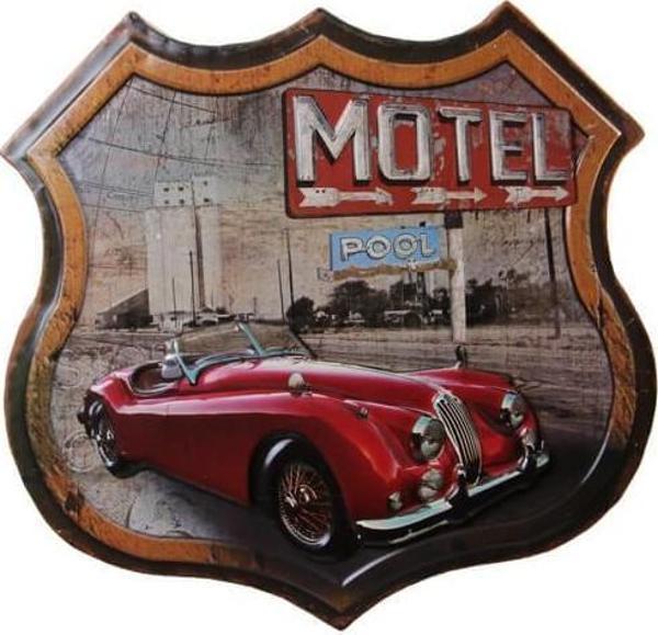 Dekoratif 3D Motel &Kırmızı Chevrolet Temalı Duvar Panosu - Image 1