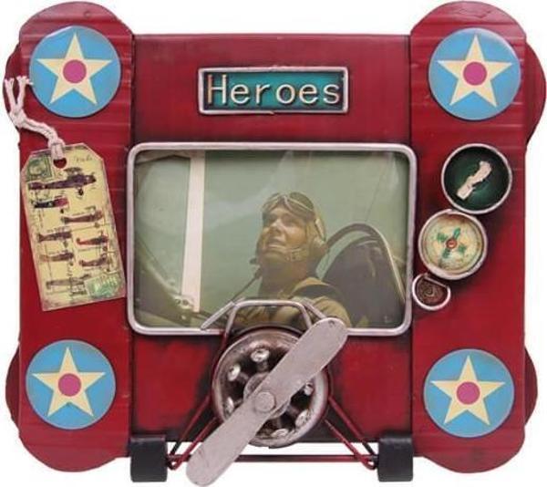 Dekoratif Metal Çerçeve Uçak Temalı Vintage Hediyelik - Image 1