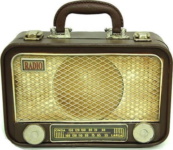 Dekoratif Metal Radyo Bavul Vintage Dekoratif Hediyelik - Image 1