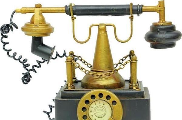 Dekoratif Metal Telefon Kumbaralı Biblo Hediyelik - Image 1