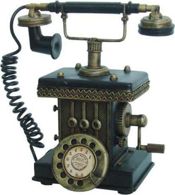Dekoratif Metal Telefon Kumbaralı Kumbara Biblo Hediyelik - Image 1