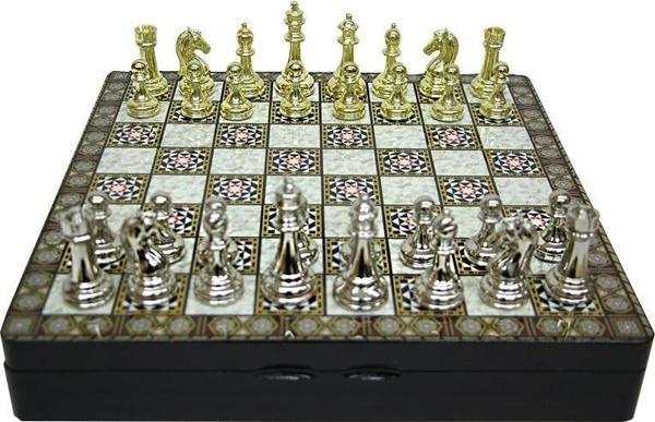 Satranç Taşı Zamak Kutulu Satranç Takımı Seti Hediyelik - Image 1