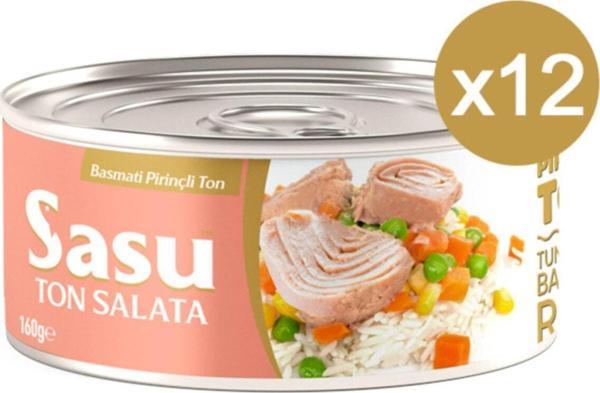 Sasu Basmati Pirinçli Ton Salata 12x160 Gr Iri Parça - Image 1