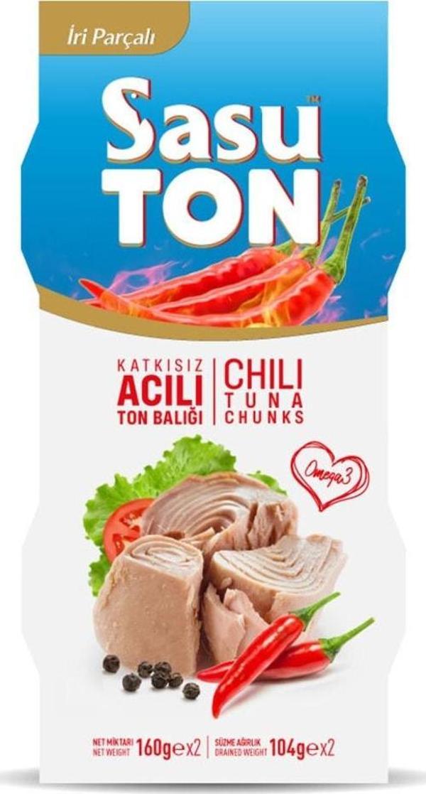 Sasu Blue Acılı Ton Balığı 2x160g (eko) Iri Parçalı - Image 1