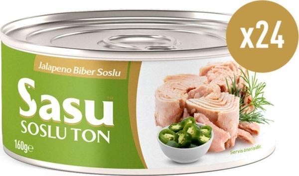 Sasu Jalapeno Biberli Ton Balığı 1 Koli 24x160 Gr Bütün Dilim - Image 1