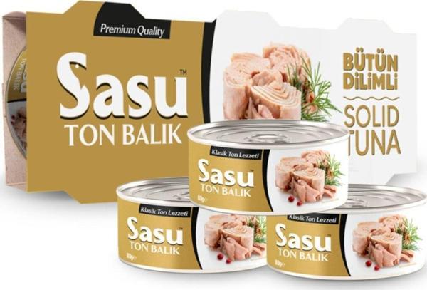 Sasu Klasik Ton Balığı 3x80 gr Bütün Dilim - Image 1