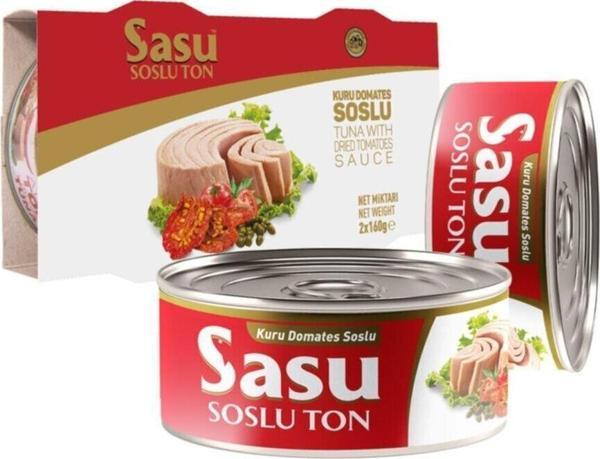 Sasu Kuru Domatesli & Soslu Ton Balığı 2x160 gr Bütün Dilim - Image 1