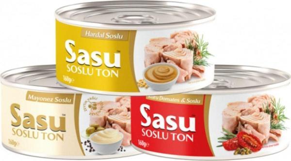 Sasu Mayonez Soslu Ton 160 gr Kuru Domates Soslu Ton 160 gr Hardal Soslu Ton 160 gr - Image 1