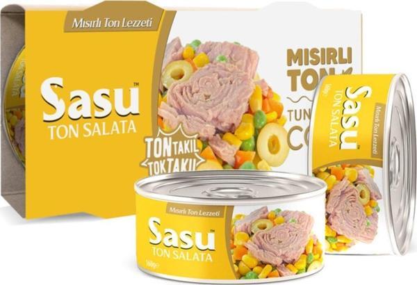 Sasu Mısırlı Ton Salata 3x160g İri Parça - Image 1