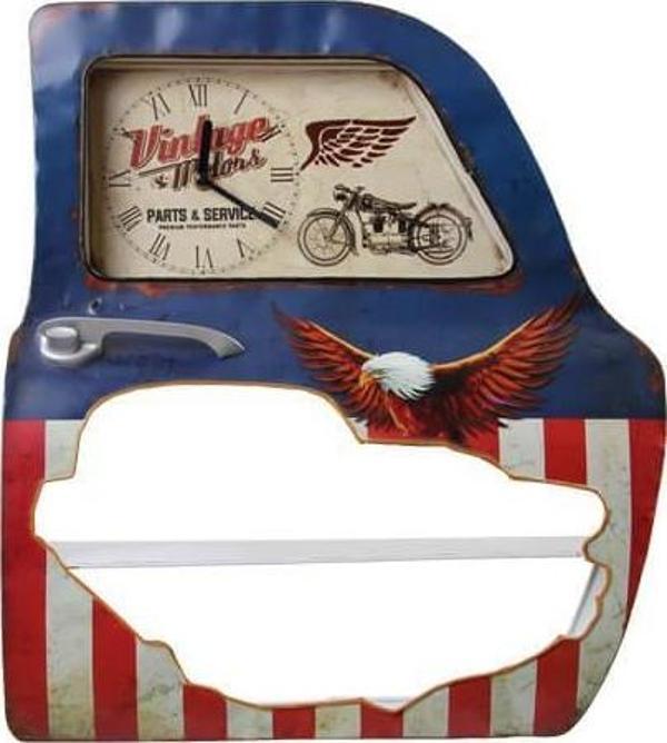 Dekoratif Usa Temalı Mavi Araba Kapısı Araba Kapısı Duvar Rafı - Image 1