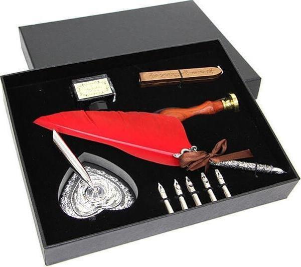 Divit Hokka Mühür Ve Tüylü Kalem Seti Hediyelik - Image 1