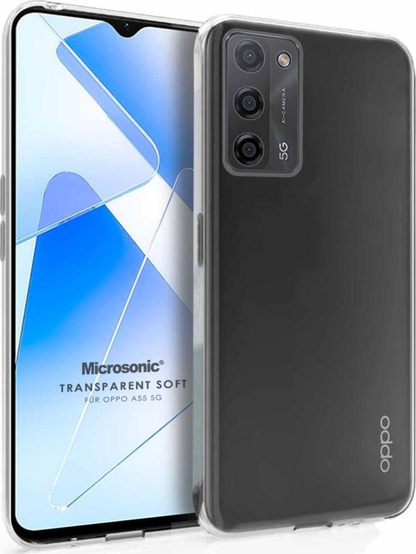 Microsonic Oppo A55 5G Kılıf Transparent Soft Beyaz - Image 1