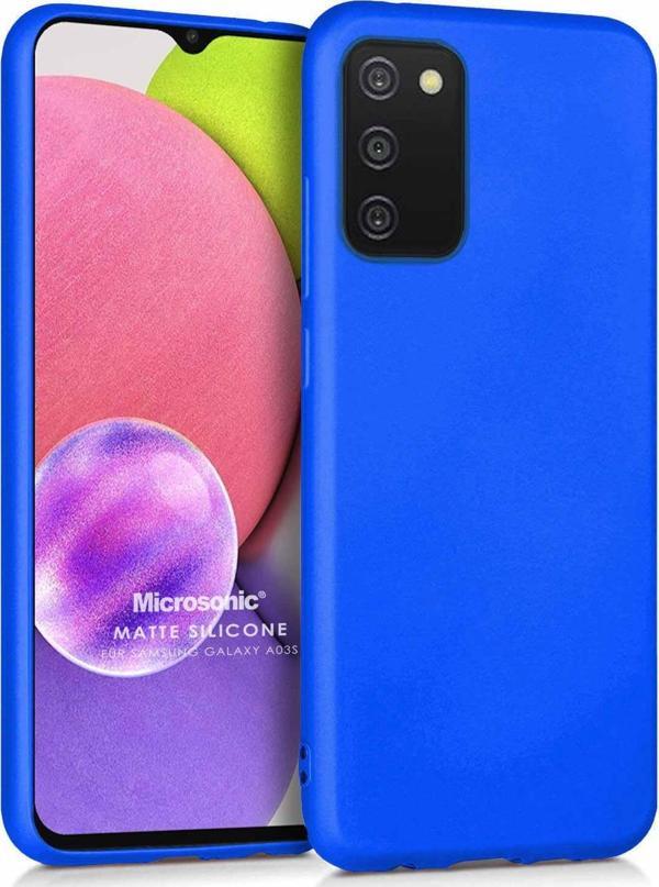 Microsonic Matte Silicone Samsung Galaxy A03s Kılıf Mavi - Image 1