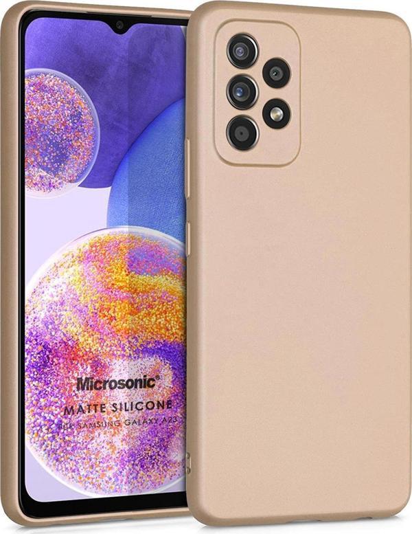 Microsonic Matte Silicone Samsung Galaxy A23 Kılıf Gold - Image 1