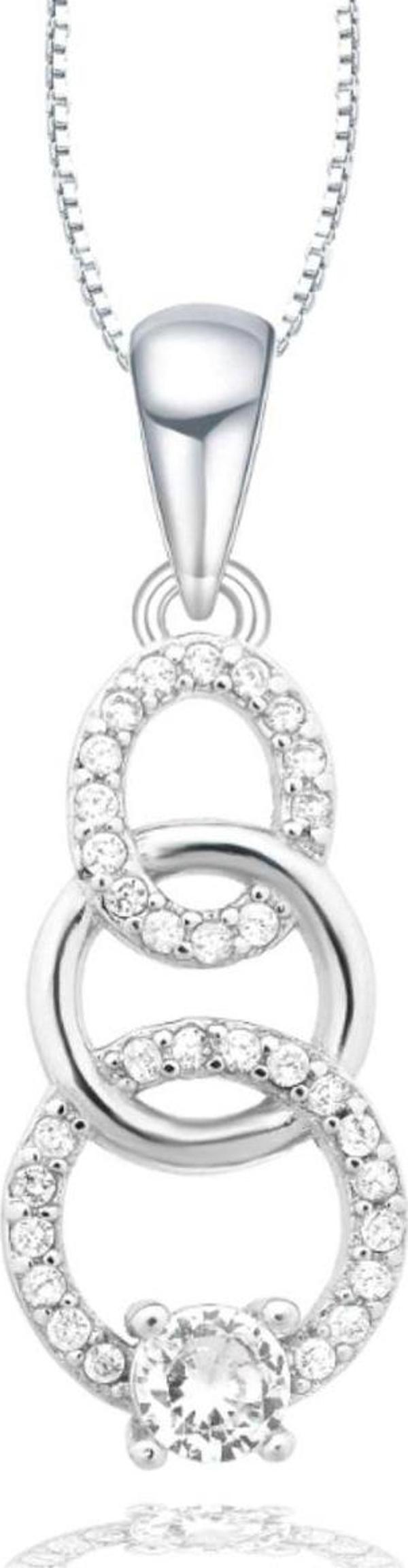 Diamond Serisi Halka Tektaş Aşk Gümüş Kadın Kolye - Image 1