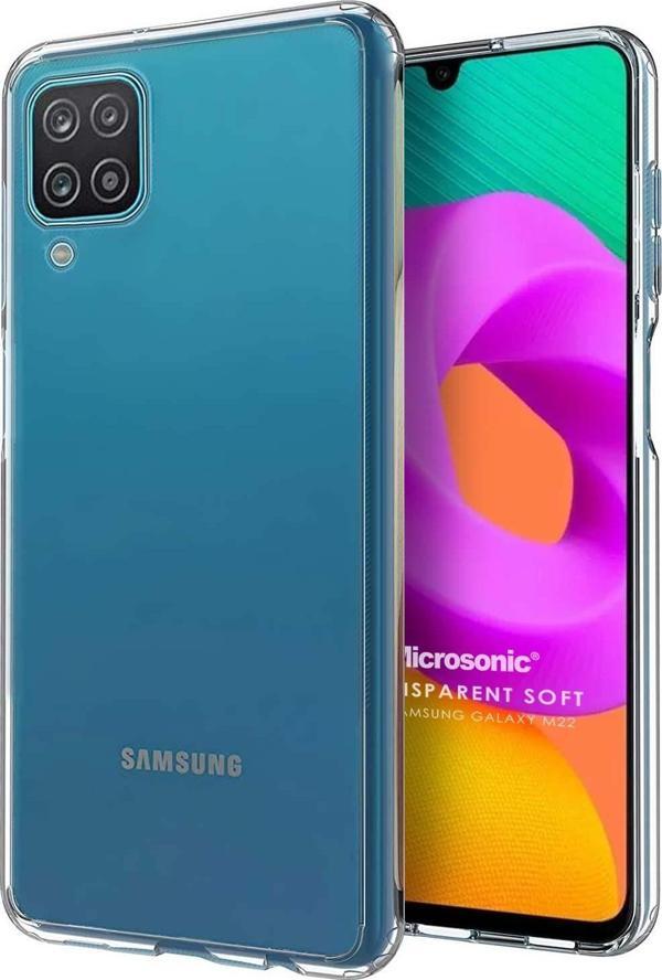 Microsonic Samsung Galaxy M22 Kılıf Transparent Soft Beyaz - Image 1